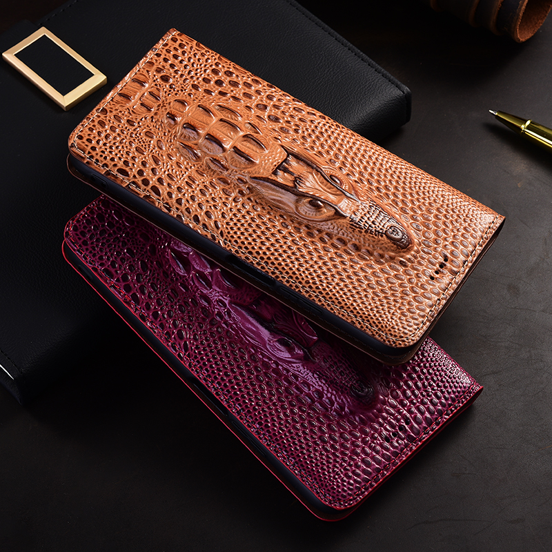 Power Tools Logo - Crocodile Head Genuine Leather Flip Case