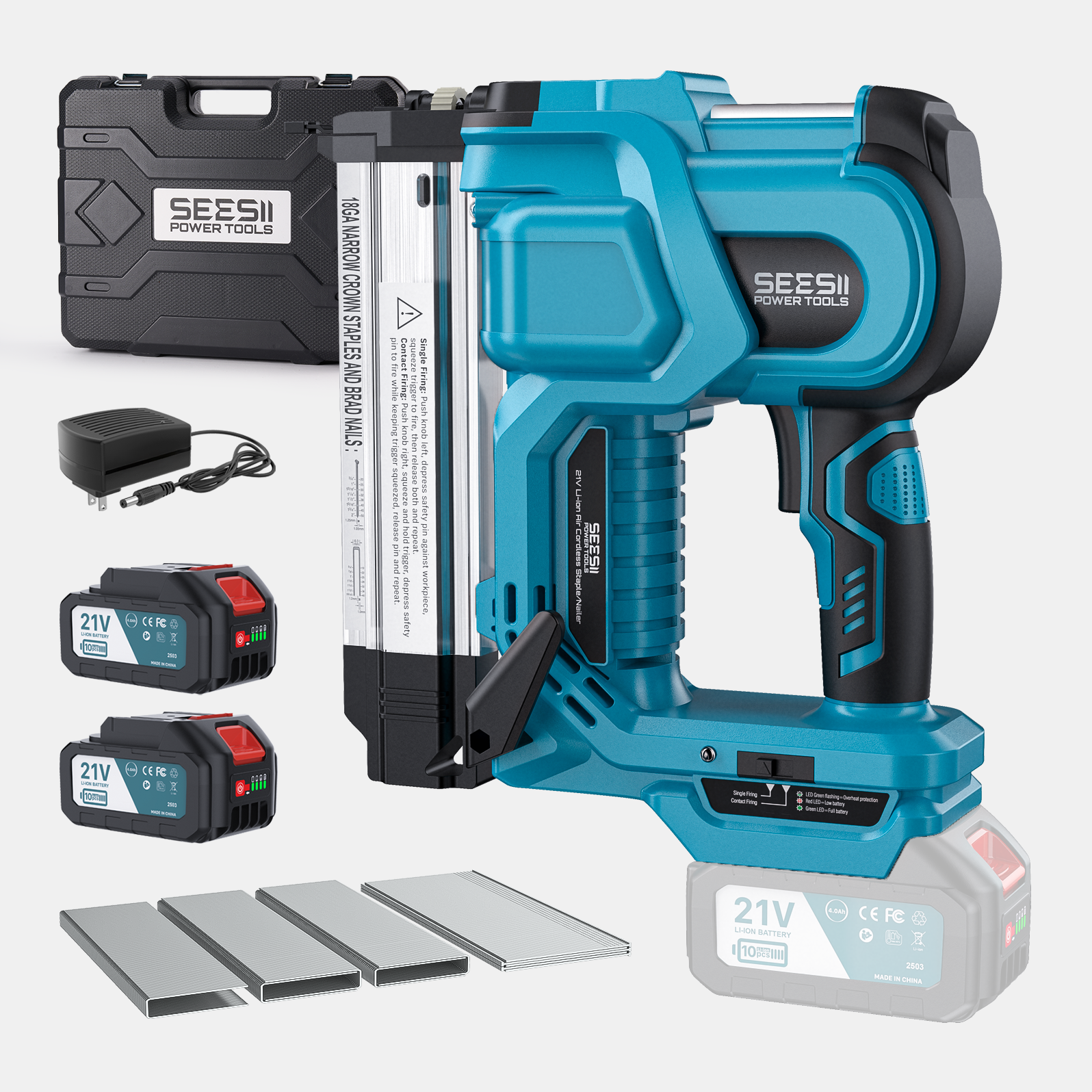 Nail Gun Brad - SEESII Electric Impact Nail Gun 1000pcs