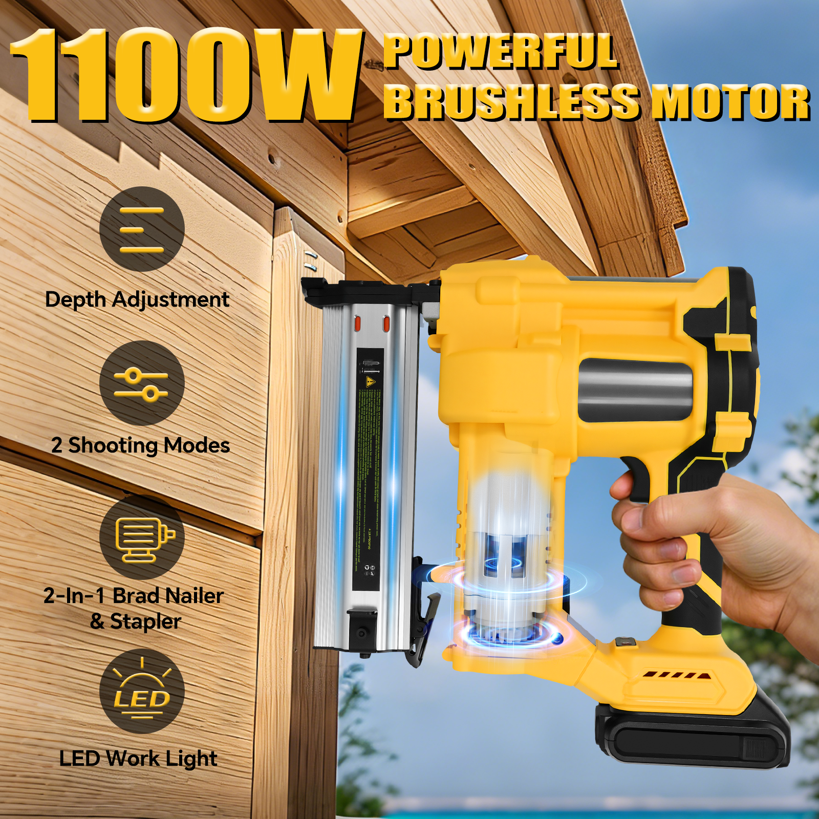 Brushless Electric Brad Nailer - огляд і ціна Staple Gun Electric