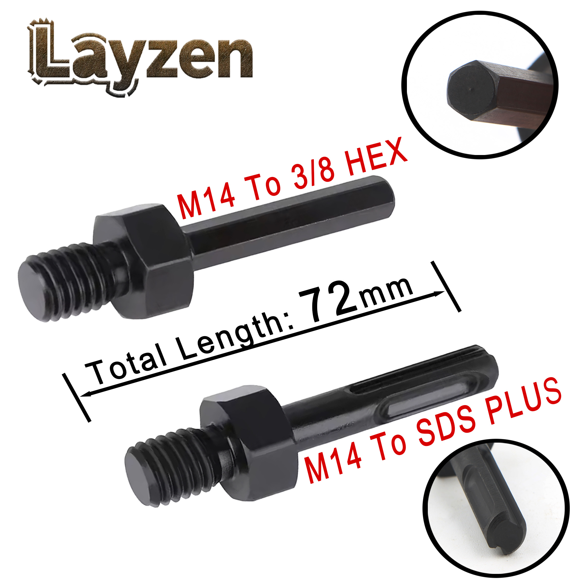 Layzen M14 Thread to 3/8 Hex & - огляд і ціна Power Tools Plus